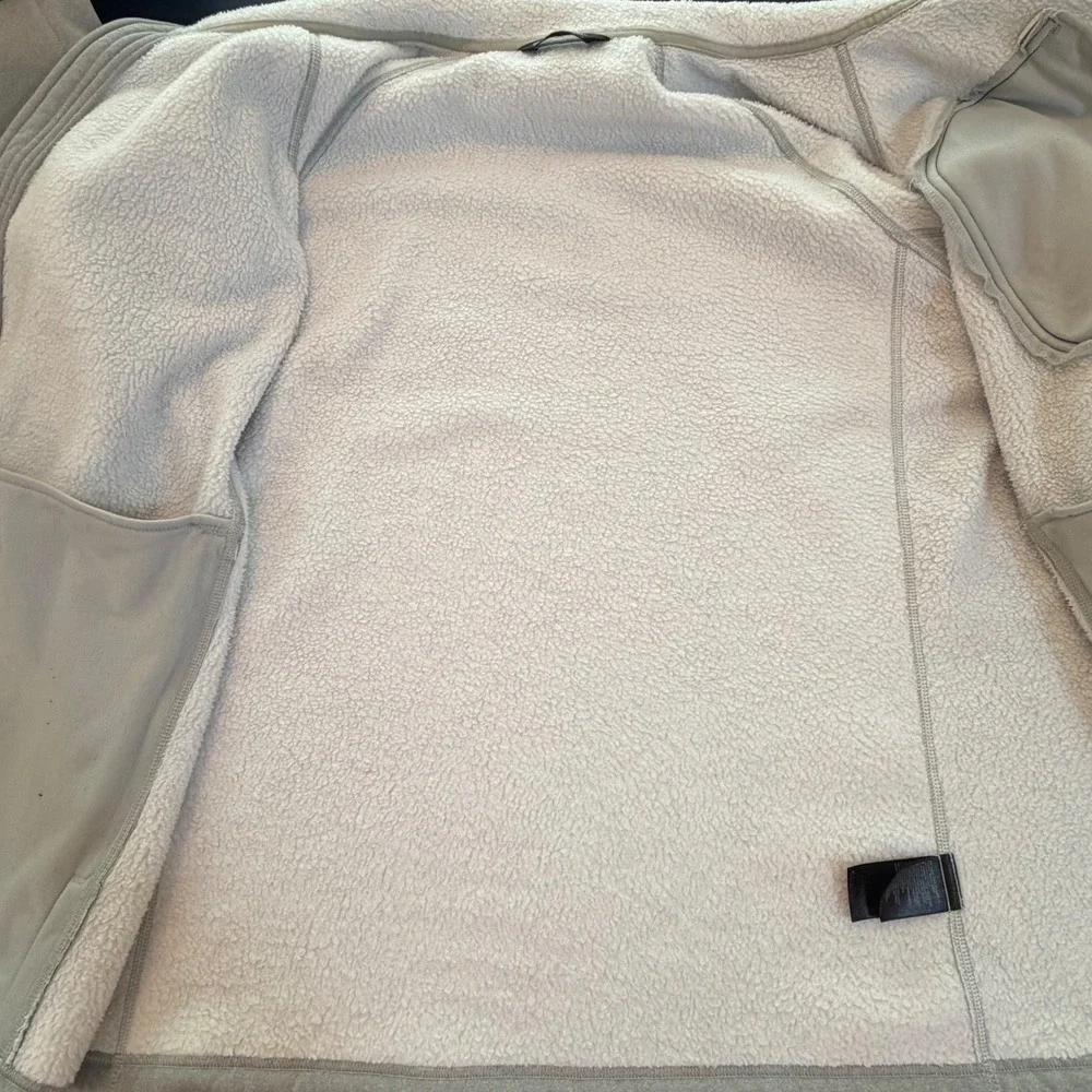 The North Face Men XXL Gray Sherpa Lined Full Zip Fleece Jacket Pockets Gorpcore
